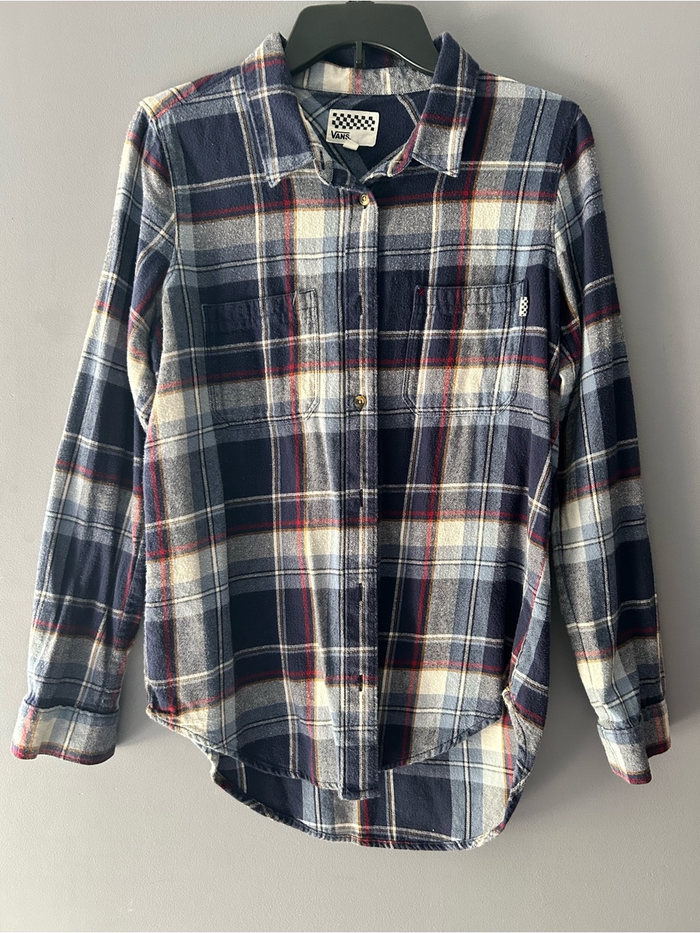 Vans Women’s Navy Plaid Flannel Shirt